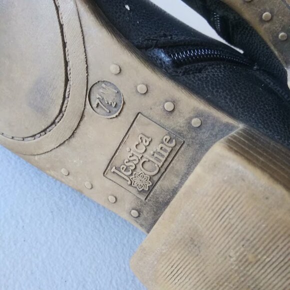 Jessica Cline women's size 7.5W black and brown ankle boot - Picture 9 of 14